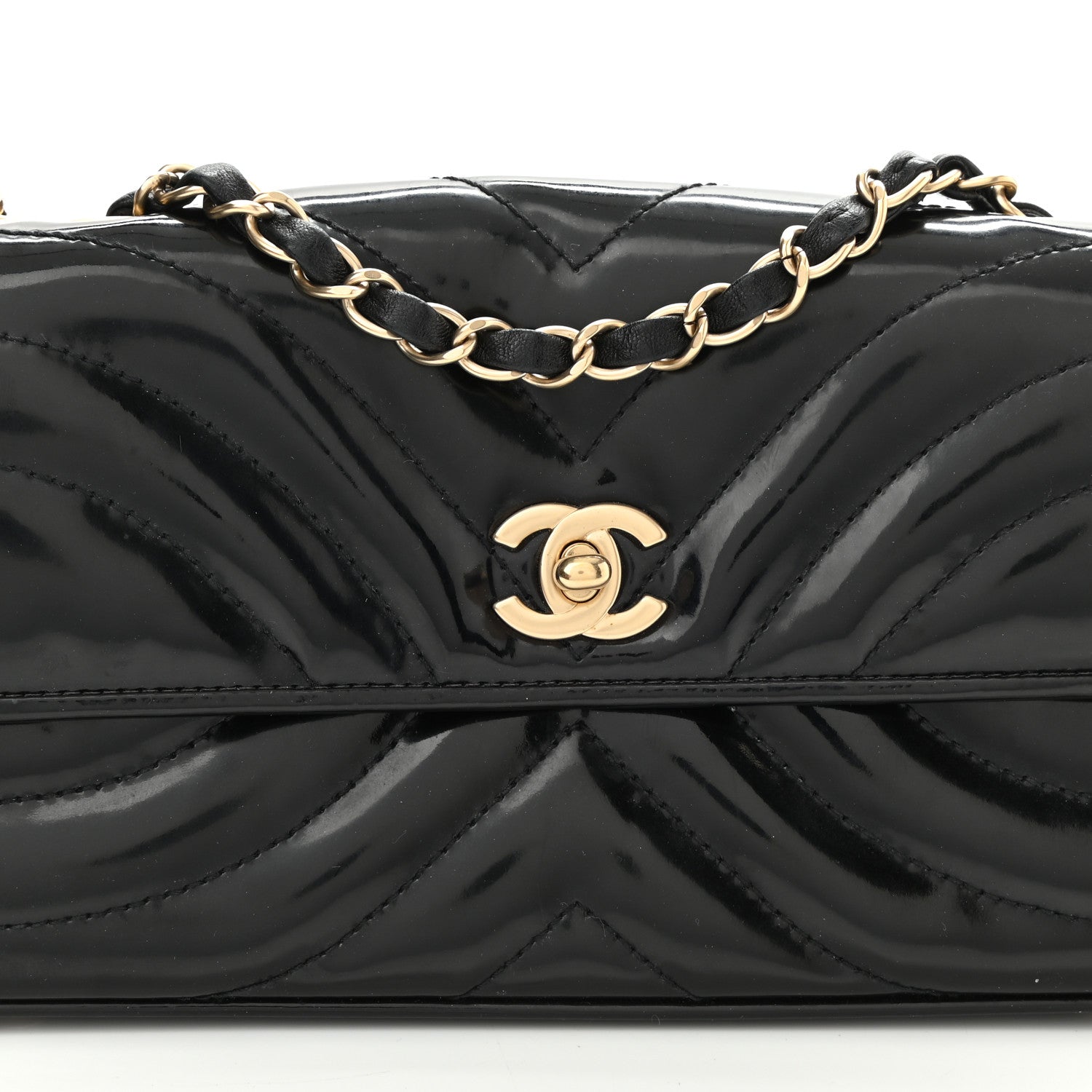 Chanel Glazed Calfskin Scallop Quilted Single Flap Black 8 of 10