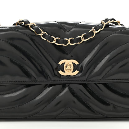 Chanel Glazed Calfskin Scallop Quilted Single Flap Black 8 of 10