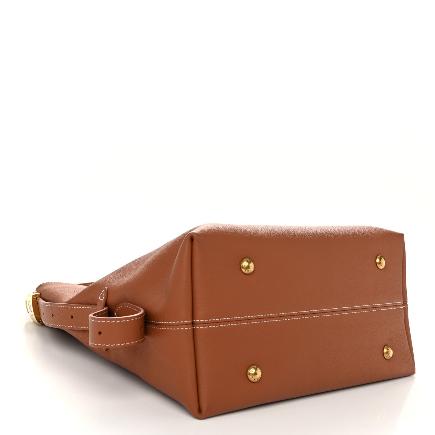 Grained Calfskin Low Key Hobo MM Cognac