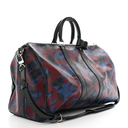 Louis Vuitton Damier Cobalt Camouflage Keepall Bandouliere 45 Bordeaux 2 of 8