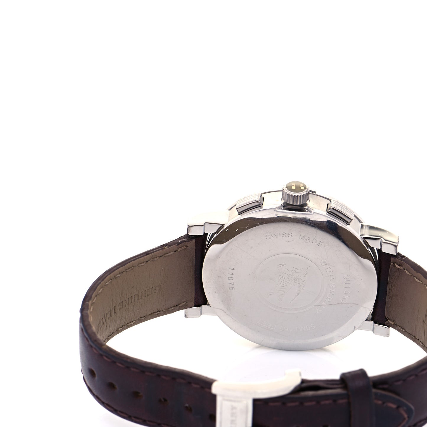 Stainless Steel Calfskin 40mm Heritage Chronograph Quartz Watch Black BU1383