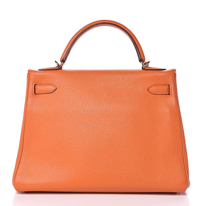 Hermes Taurillon Clemence Kelly Retourne 32 Orange 4 of 33