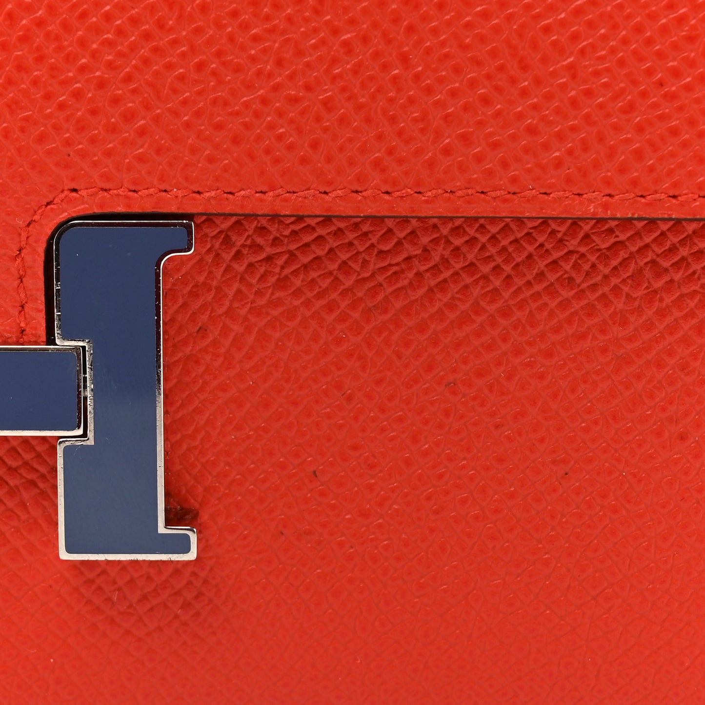 Epsom Enamel Constance Long Wallet Capucine Bleu Brighton