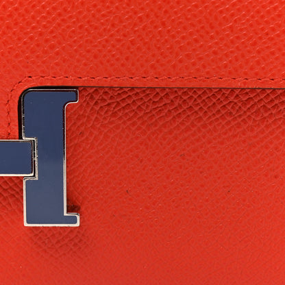 Hermes Epsom Enamel Constance Long Wallet Capucine Bleu Brighton 8 of 14