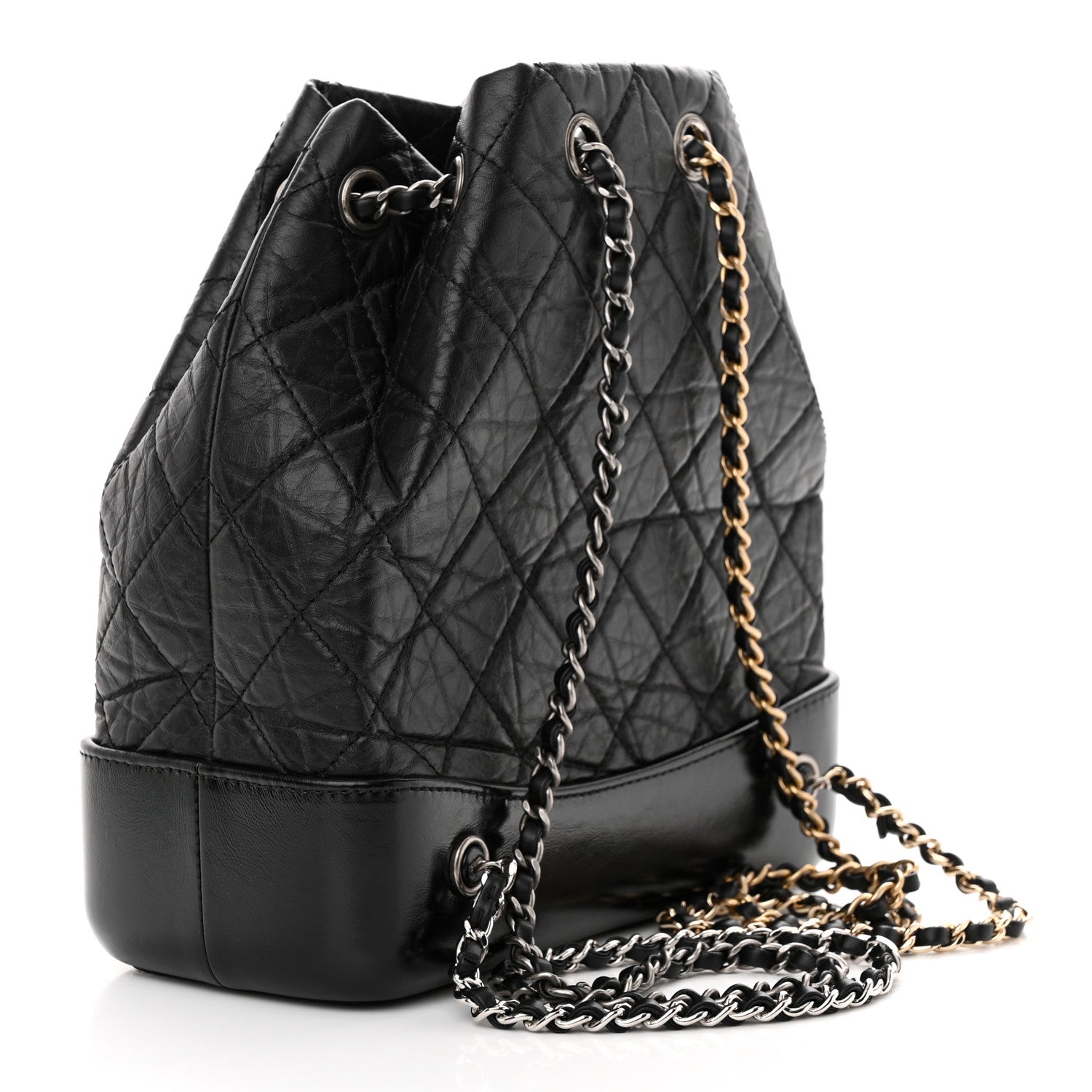 Chanel Aged Calfskin Quilted Small Gabrielle Backpack Black 3 of 11