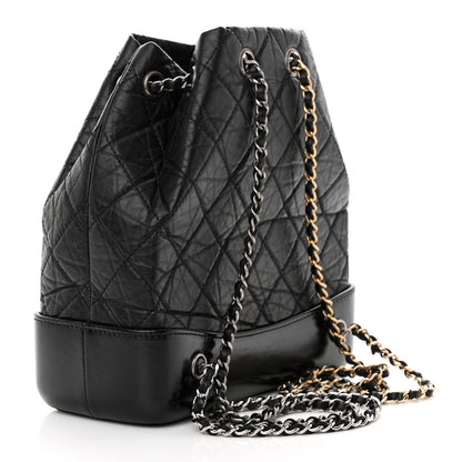 Chanel Aged Calfskin Quilted Small Gabrielle Backpack Black 3 of 11