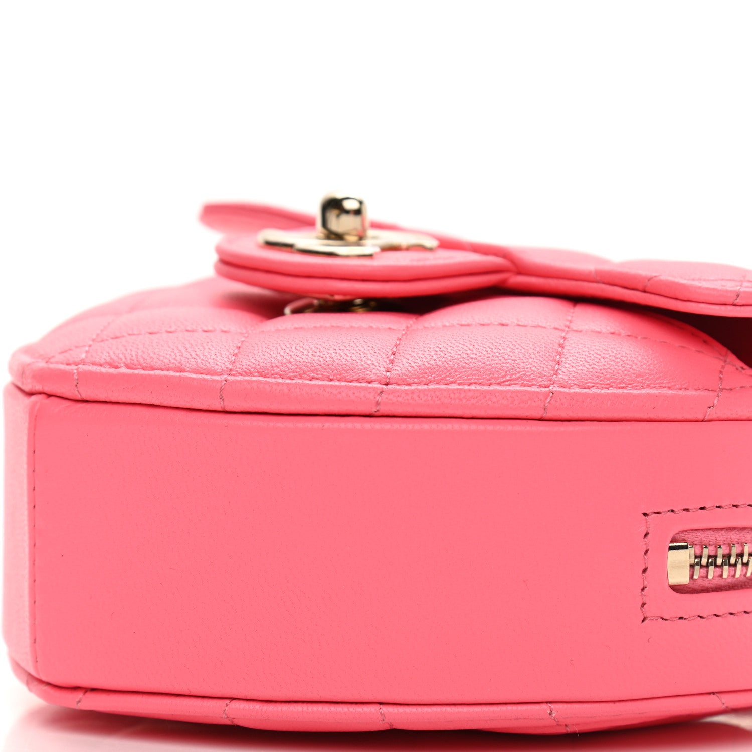 Chanel Lambskin Quilted CC In Love Heart Clutch With Chain Pink 10 of 11