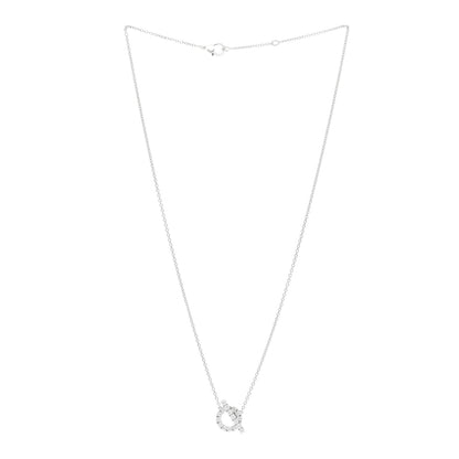 Hermes 18K White Gold Diamond Finesse Pendant Necklace 3 of 6