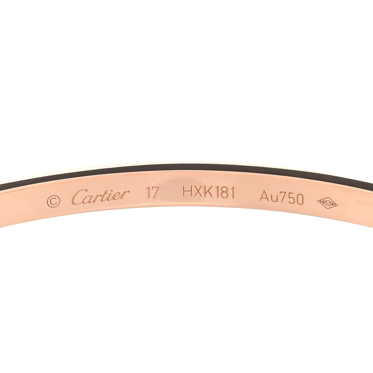 18K Pink Gold 6 Diamond Small LOVE Bracelet 17