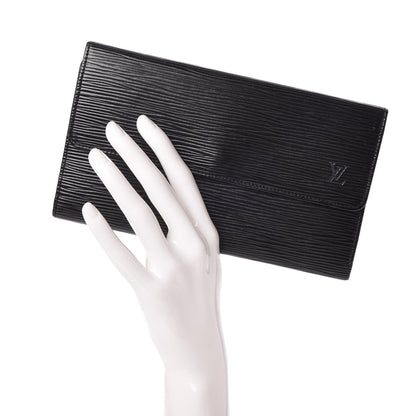Louis Vuitton Epi Porte Tresor International Wallet Black 2 of 8