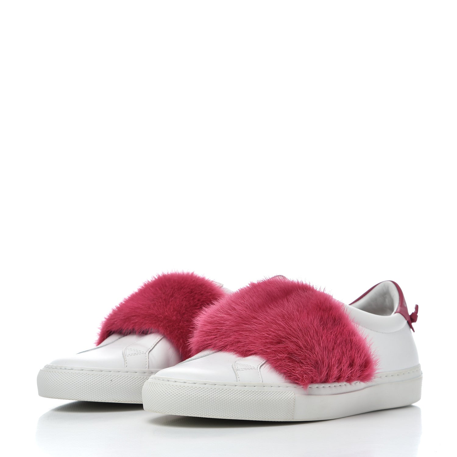 Givenchy Calfskin Mink Fur Womens Urban Street Sneakers 37 White 3 of 12