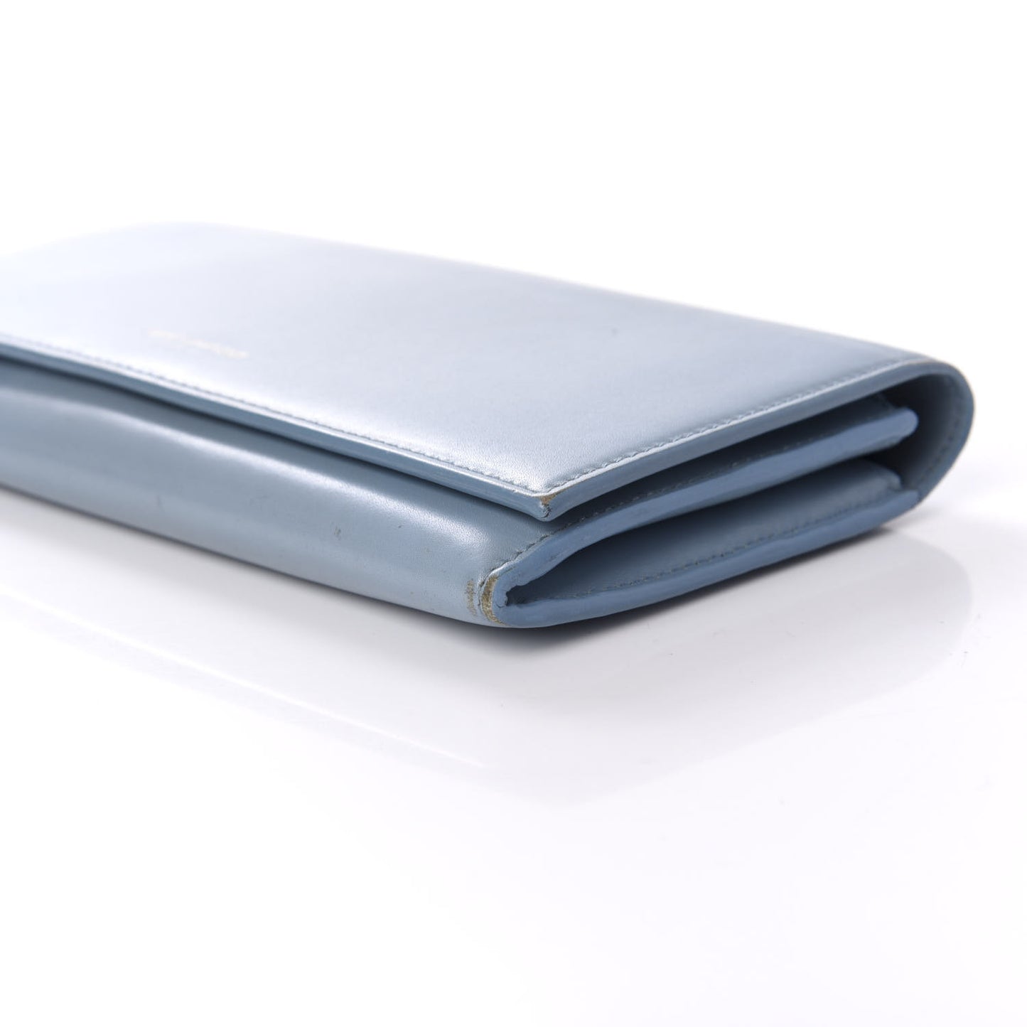 Calfskin Classic Large Marquage Flap Wallet Blue
