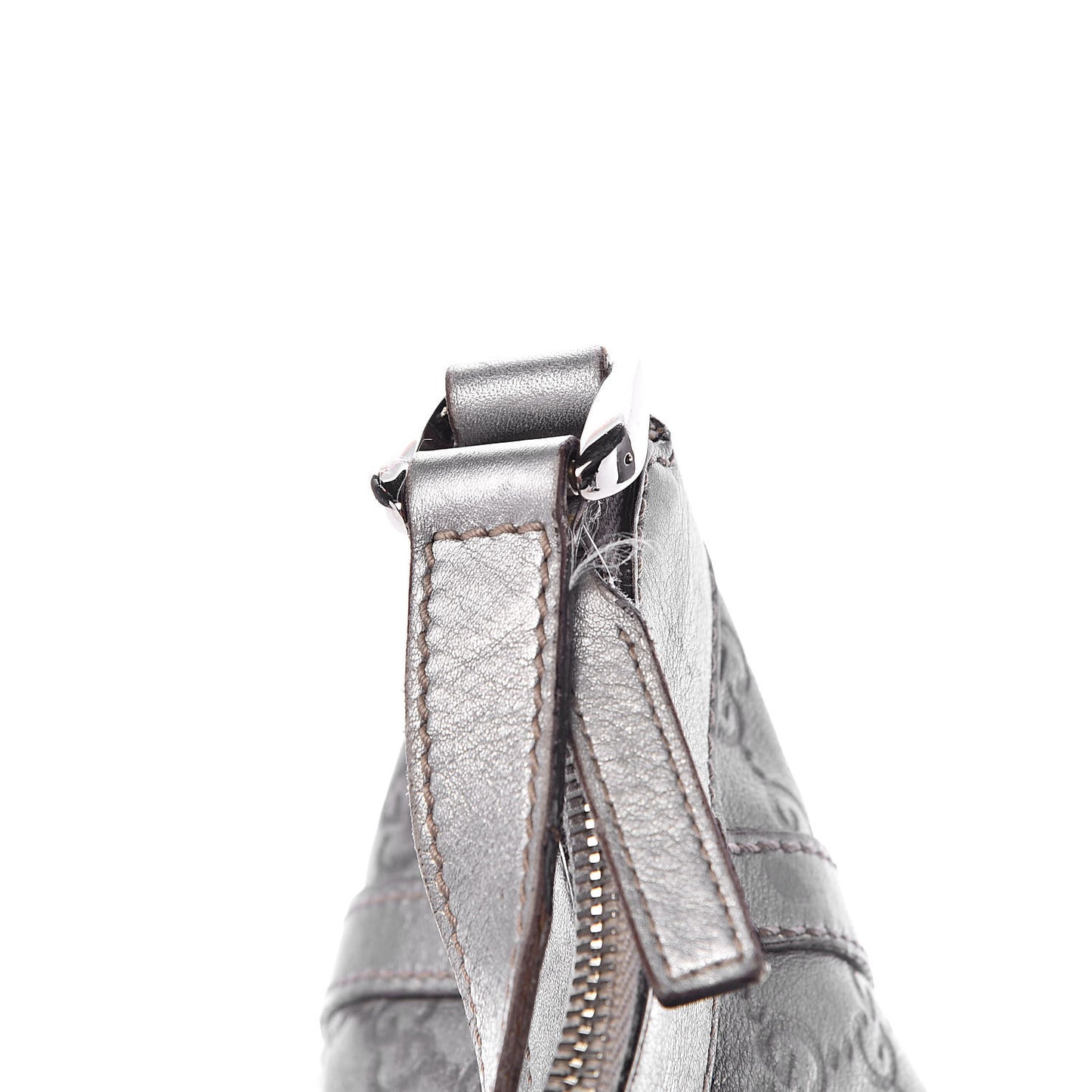 Guccissima Small D Ring Messenger Silver