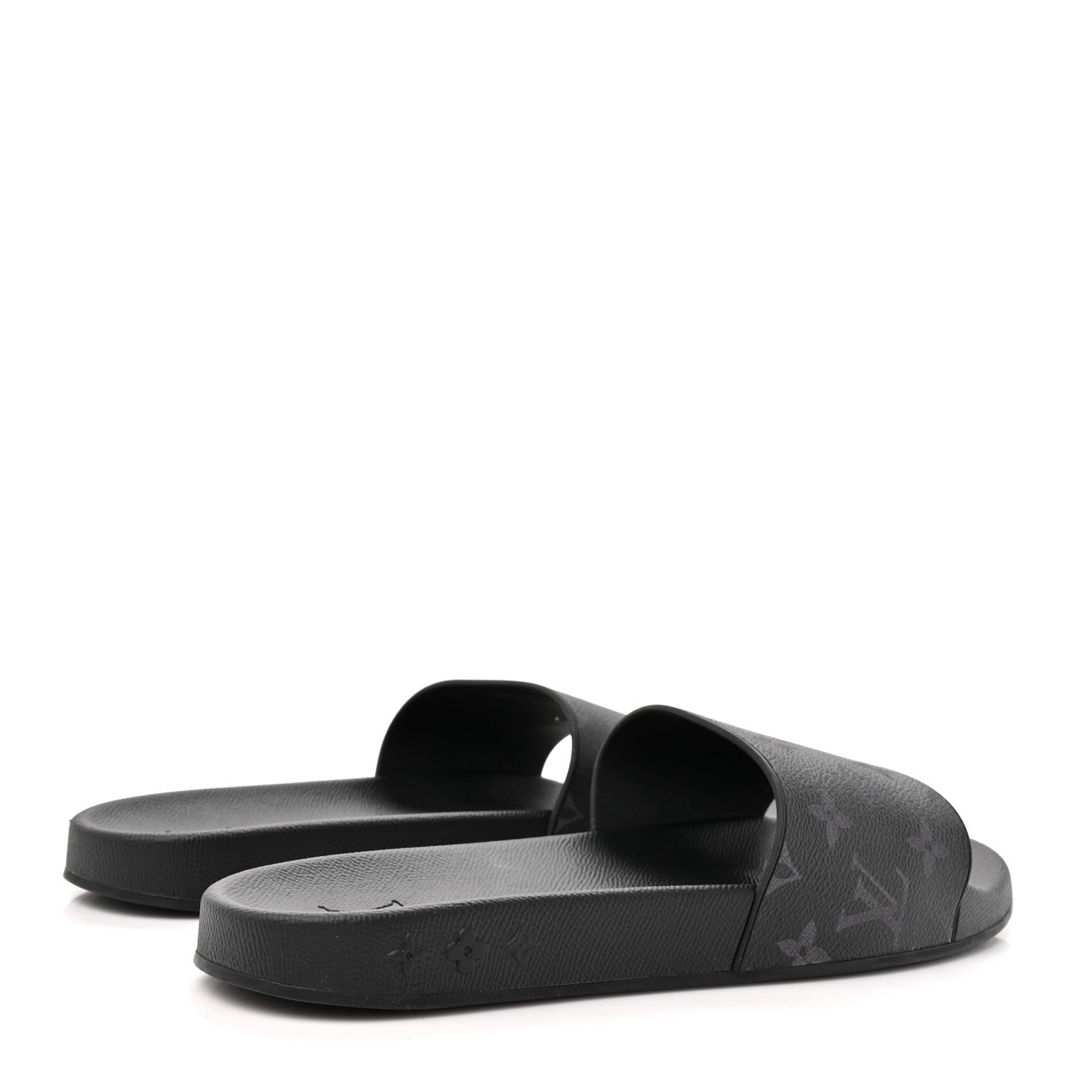 Louis Vuitton Rubber Monogram Eclipse Mens Waterfront Mules 10 Black 5 of 9