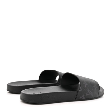Louis Vuitton Rubber Monogram Eclipse Mens Waterfront Mules 10 Black 5 of 9