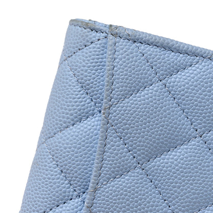 Chanel Caviar Quilted Flap Card Holder Wallet Light Blue 16 of 17