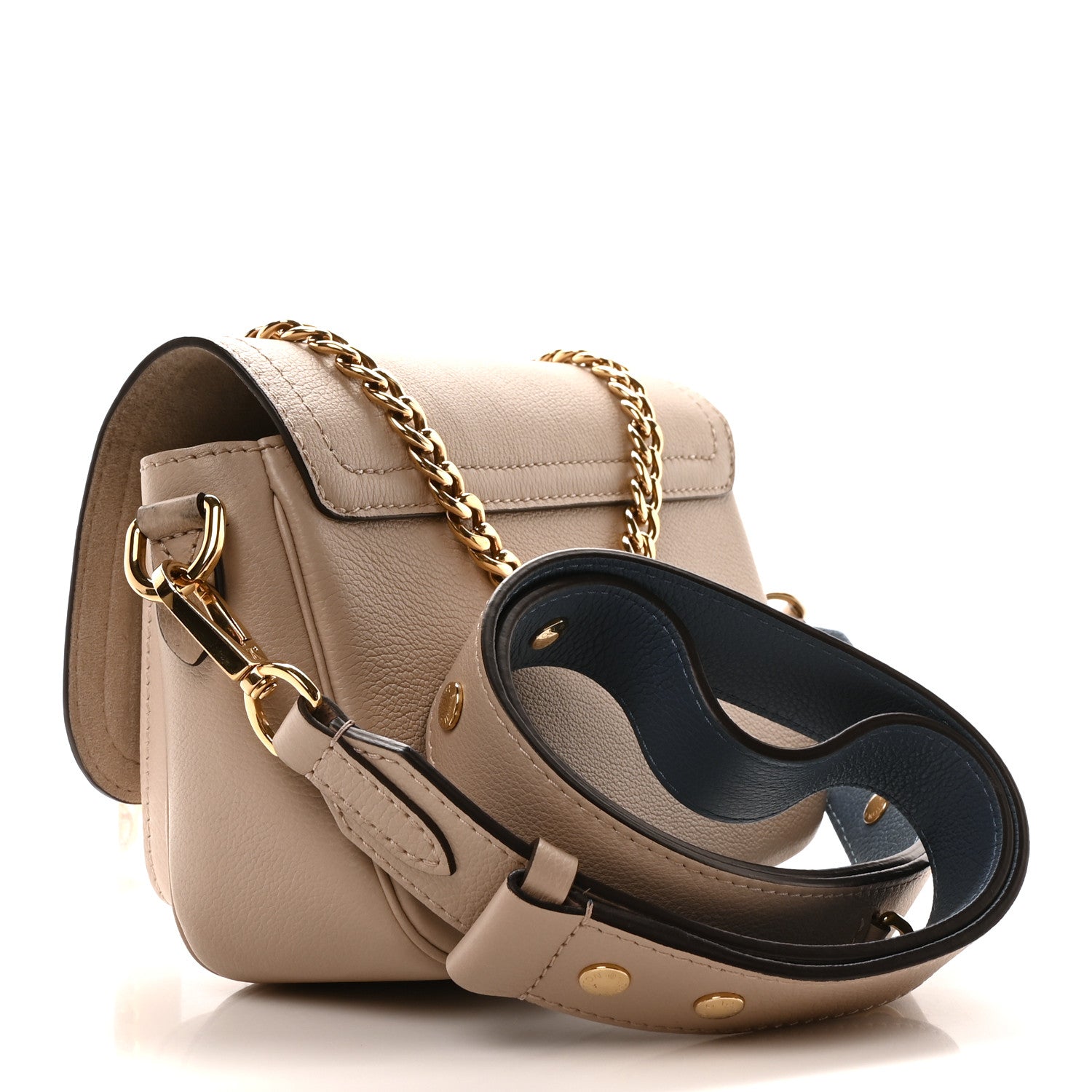 Louis Vuitton Grained Calfskin Lockme Tender Greige 3 of 9