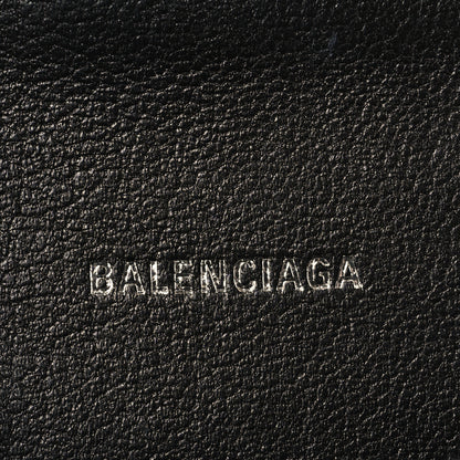 Balenciaga Metallic Calfskin Crocodile Embossed Crystal Hourglass Top Handle Bag XS Silver 6 of 12