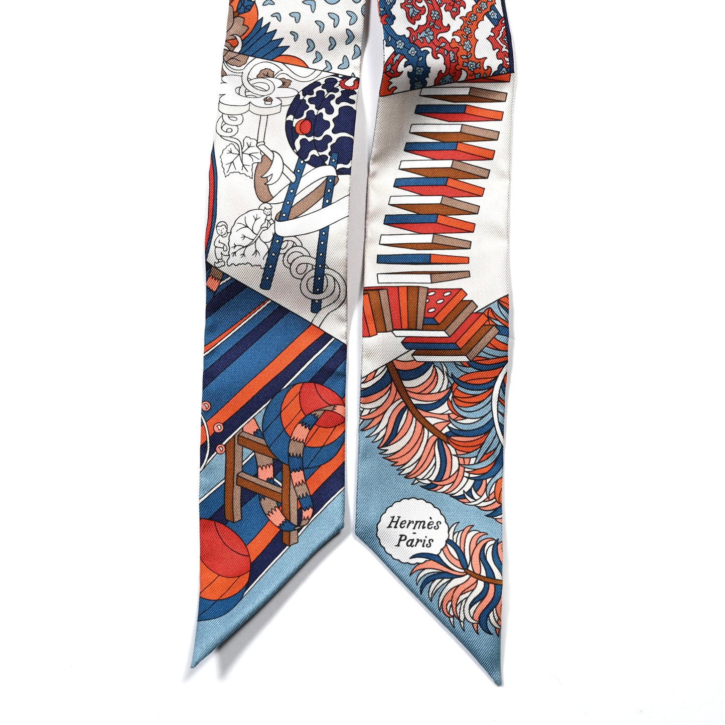 Silk De l'Ombrelle Aux Duels Twilly Bleu Potiron Creme
