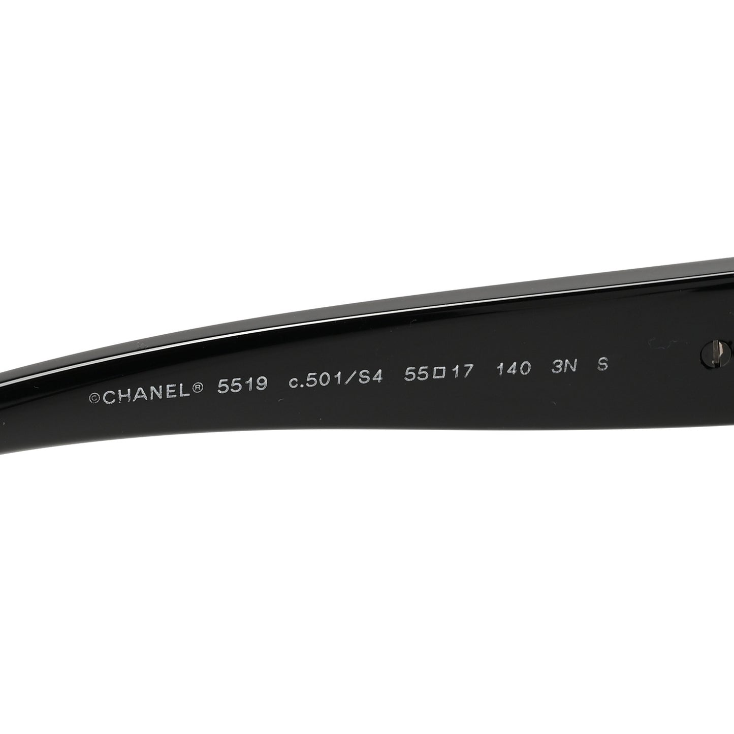 Acetate Square CC Heart Sunglasses 5519 Black