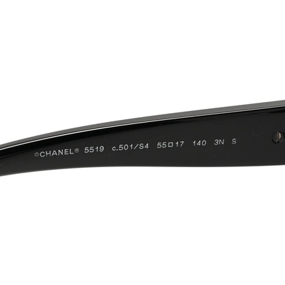 Chanel Acetate Square CC Heart Sunglasses 5519 Black 5 of 8
