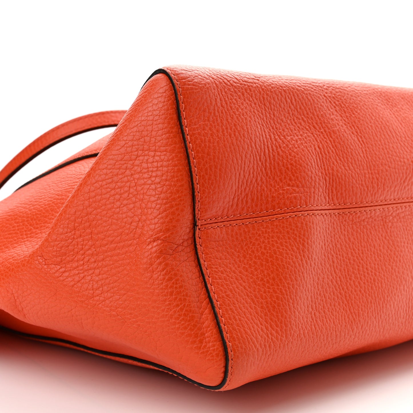 Dollar Calfskin Medium Swing Tote Sun Orange Pure Red