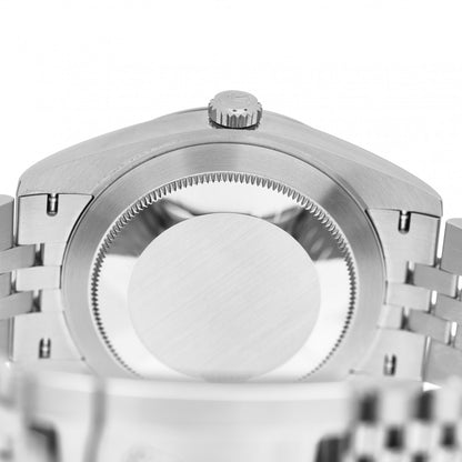 Rolex Stainless Steel 18K White Gold Diamond 41mm Oyster Perpetual Datejust Watch Black 126334 4 of 5