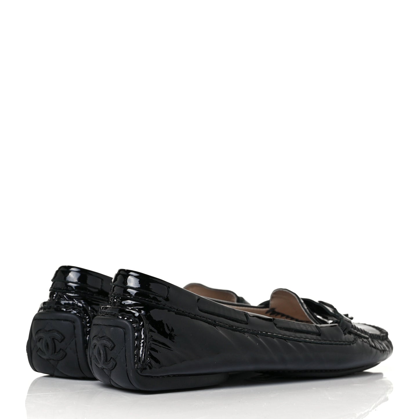 Patent CC Mocassin Loafers 38.5 Black