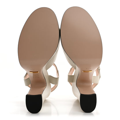 Gucci Nappa Charlotte Horsebit 40/135mm Platform Sandals 40.5 Mystic White 6 of 10