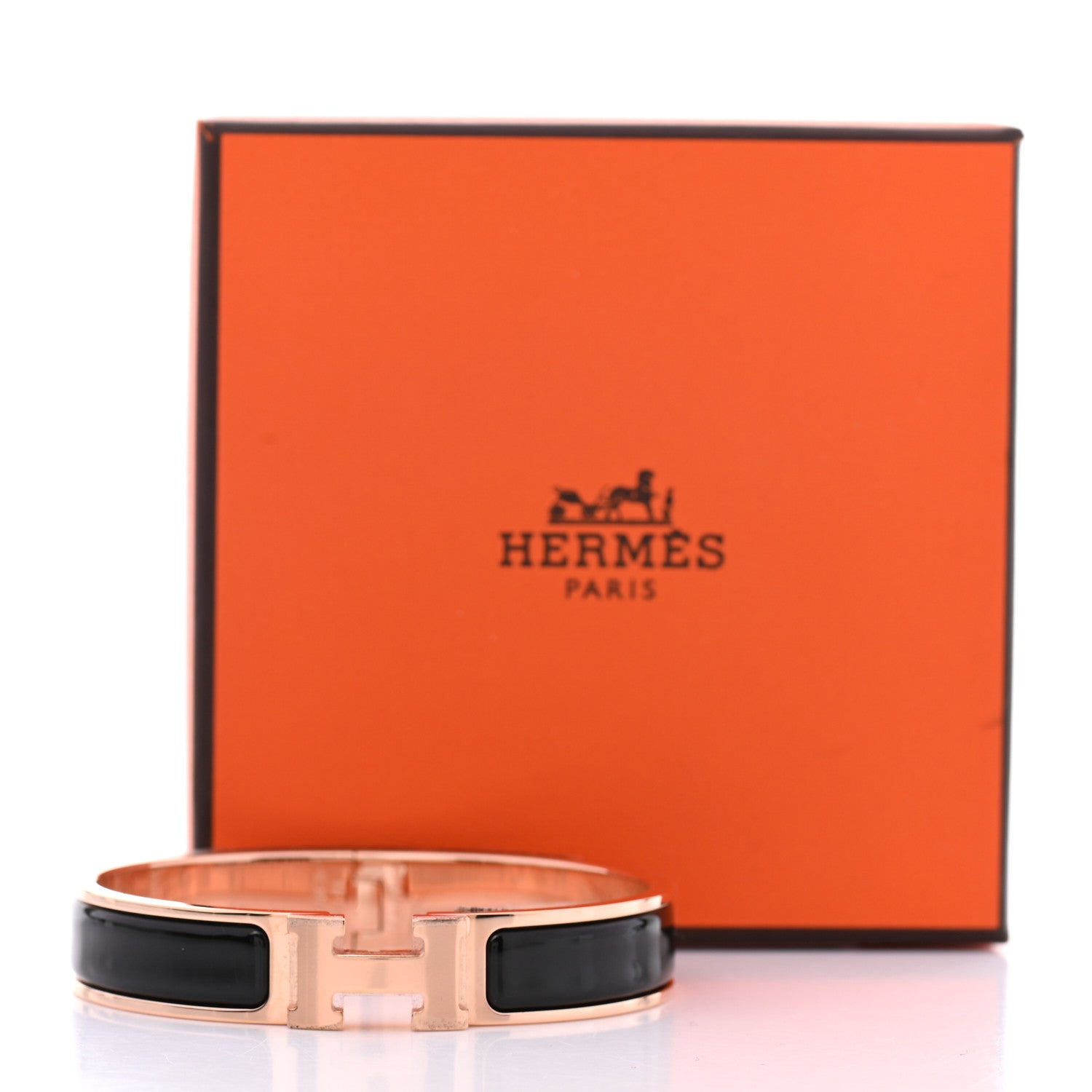 Hermes Enamel Narrow Clic Clac H Bracelet GM Black 5 of 5