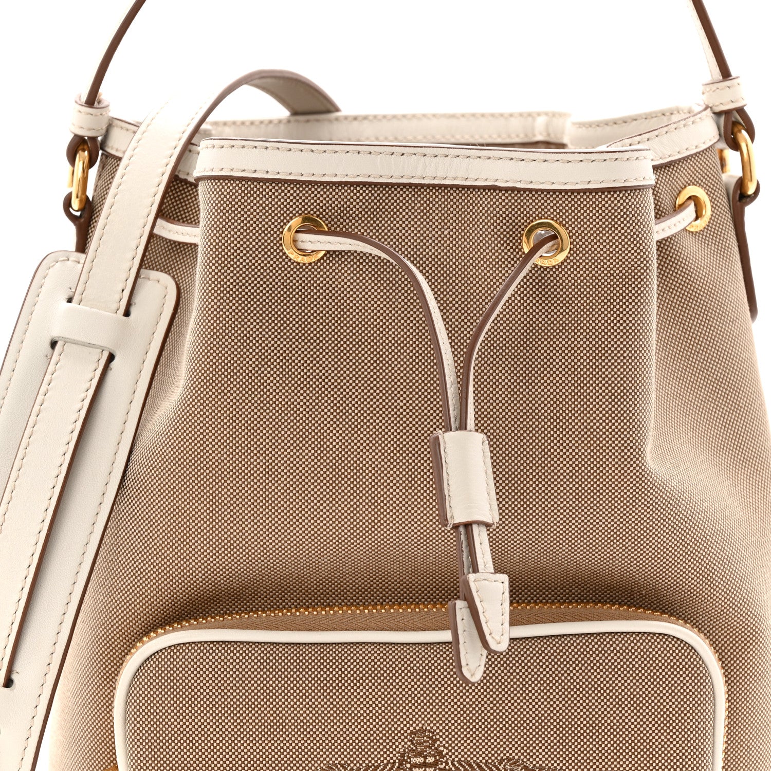 Prada Jacquard Logo Mini Bucket Crossbody Bag Corda Talco 8 of 10
