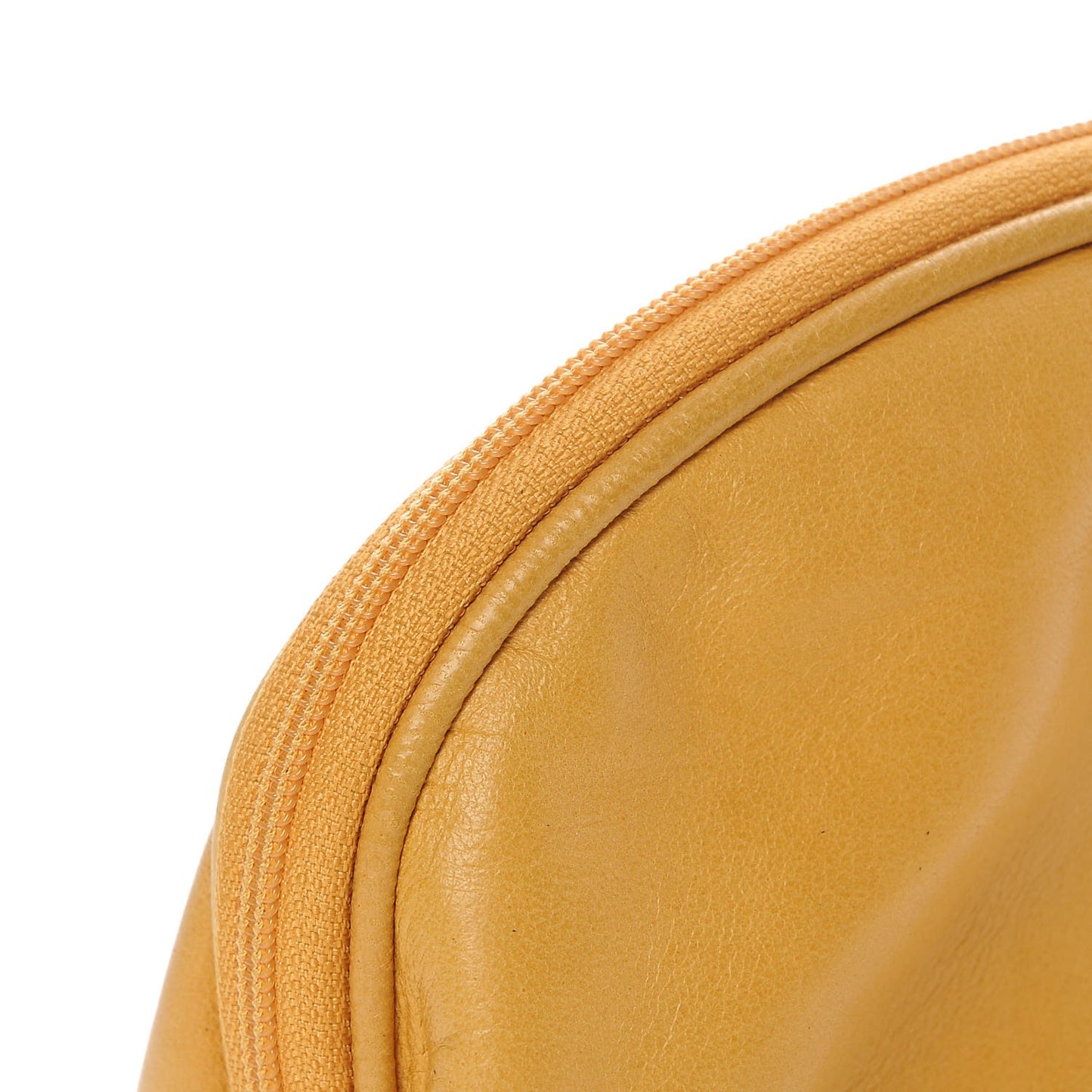 Lambskin Medium Bamboo Cosmetic Case Yellow
