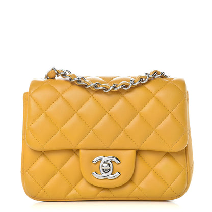 Chanel Lambskin Quilted Mini Square Flap Yellow 1 of 9
