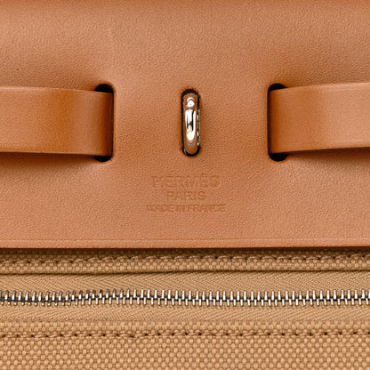 Hermes Military Toile Vache Hunter Herbag Zip Retourne 31 PM Chai Fauve 8 of 12