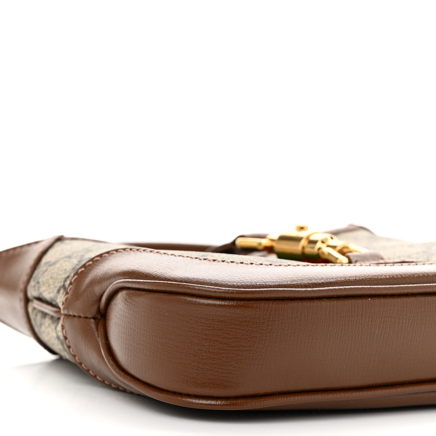 Gucci GG Supreme Monogram Azalea Calfskin Web Mini Jackie 1961 Hobo Beige Ebony Brown Sugar 9 of 11