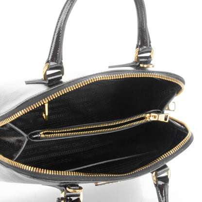 Prada Saffiano Vernice Small Promenade Tote Black 5 of 7