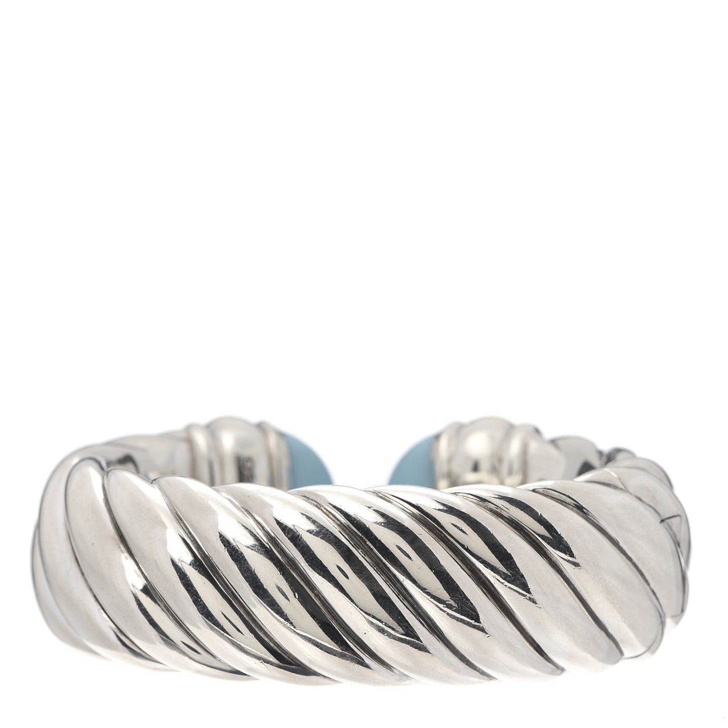 Sterling Silver 18K Yellow Gold Turquoise 25mm Waverly Bracelet