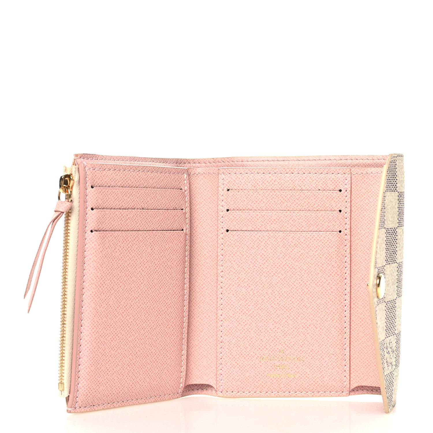 Louis Vuitton Damier Azur Victorine Wallet Rose Ballerine 5 of 7