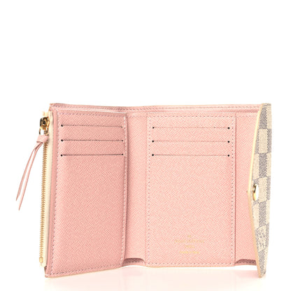 Louis Vuitton Damier Azur Victorine Wallet Rose Ballerine 5 of 7