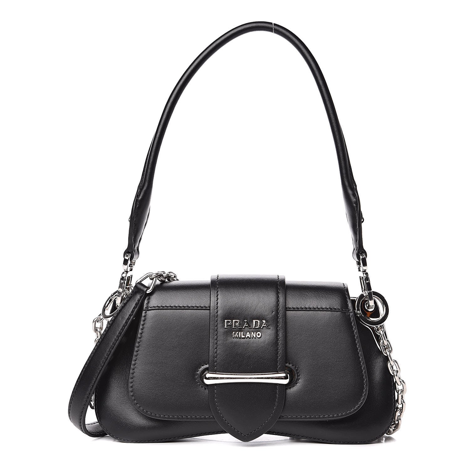 Prada City Calfskin Sidonie Shoulder Bag Black 1 of 9