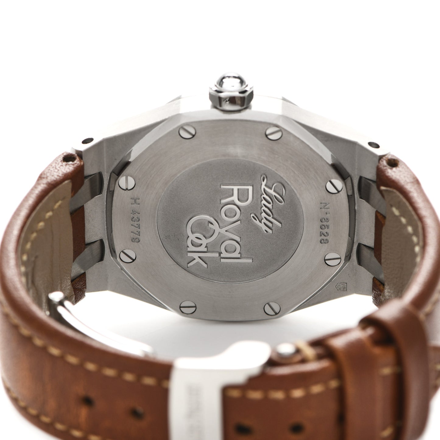 Stainless Steel Calfskin Diamond 33mm Royal Oak Quartz Watch Brown 67651ST.ZZ.1261ST.01
