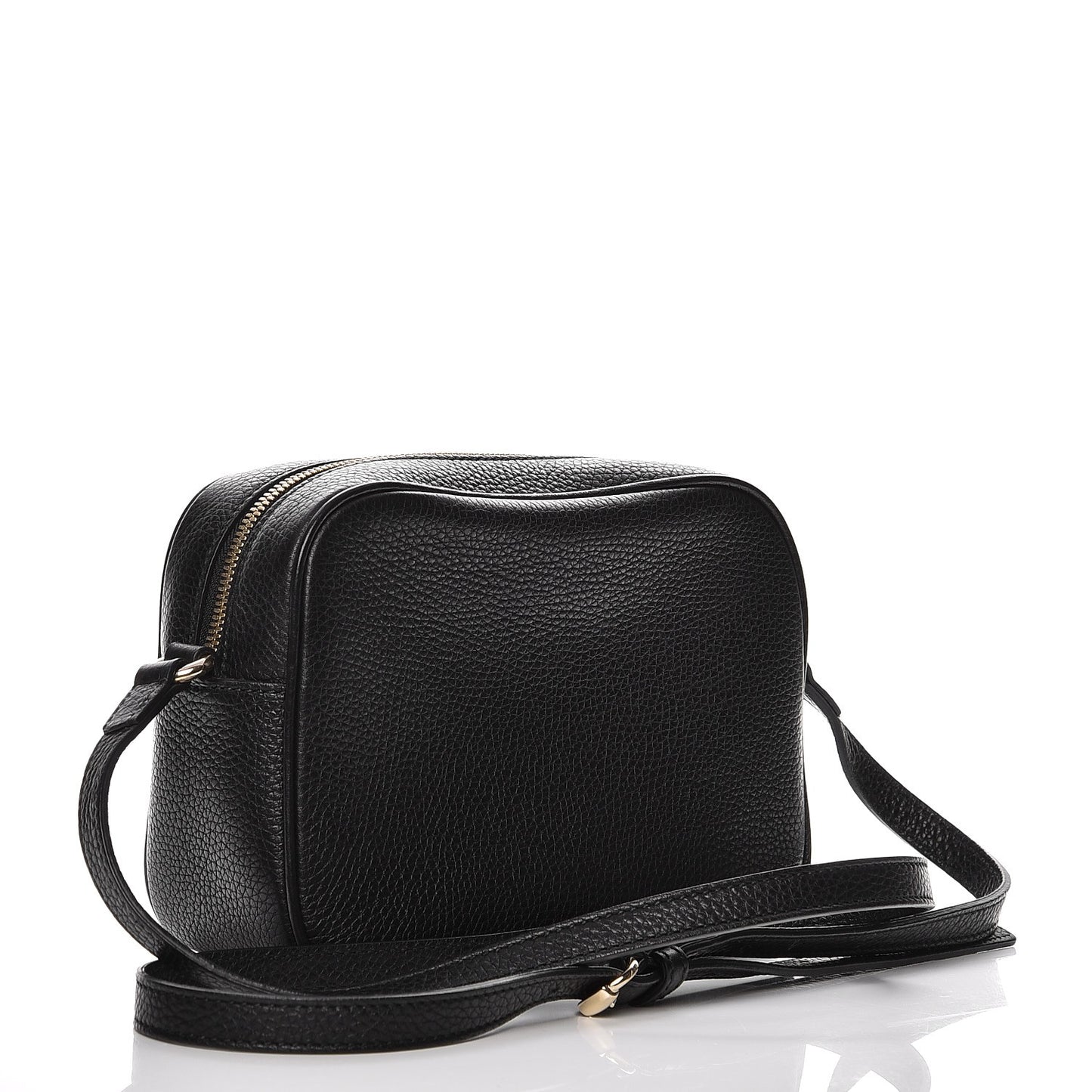Pebbled Calfskin Small Soho Disco Bag Black