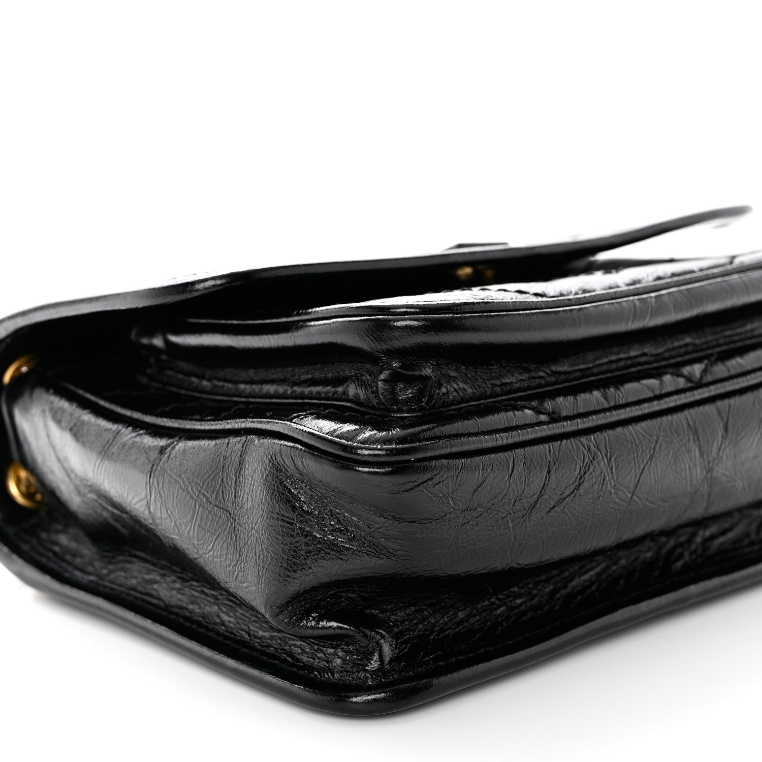 Saint Laurent Crinkled Lambskin Matelasse Monogram Baby Niki Chain Satchel Black 8 of 9