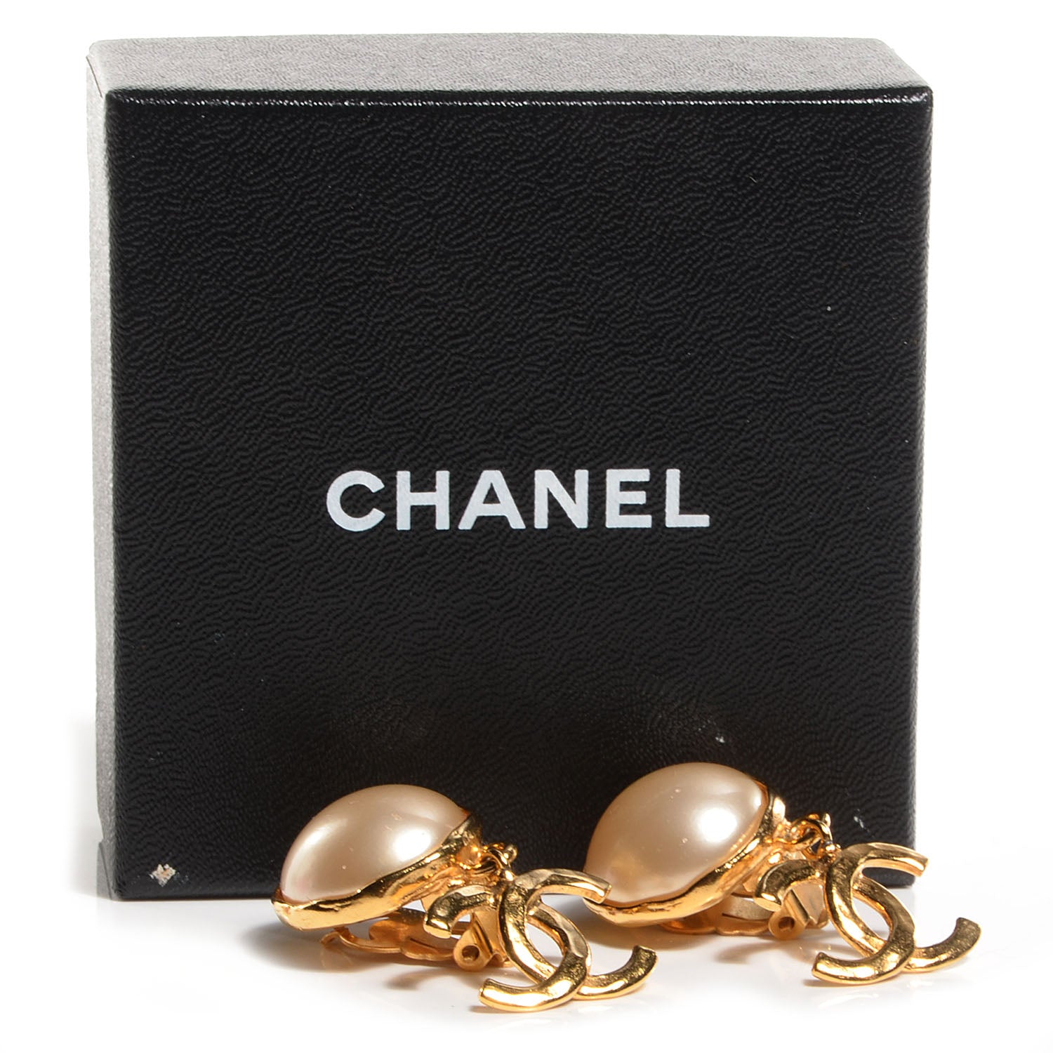 Chanel Pearl CC Drop Clip On Earrings Gold 5 of 5