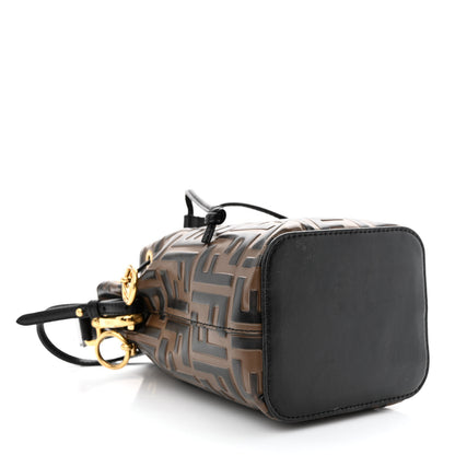 Fendi Vitello Liberty F is Fendi Bi-Color FF 1974 Embossed Mini Mon Tresor Bucket Bag Maya Black 4 of 11