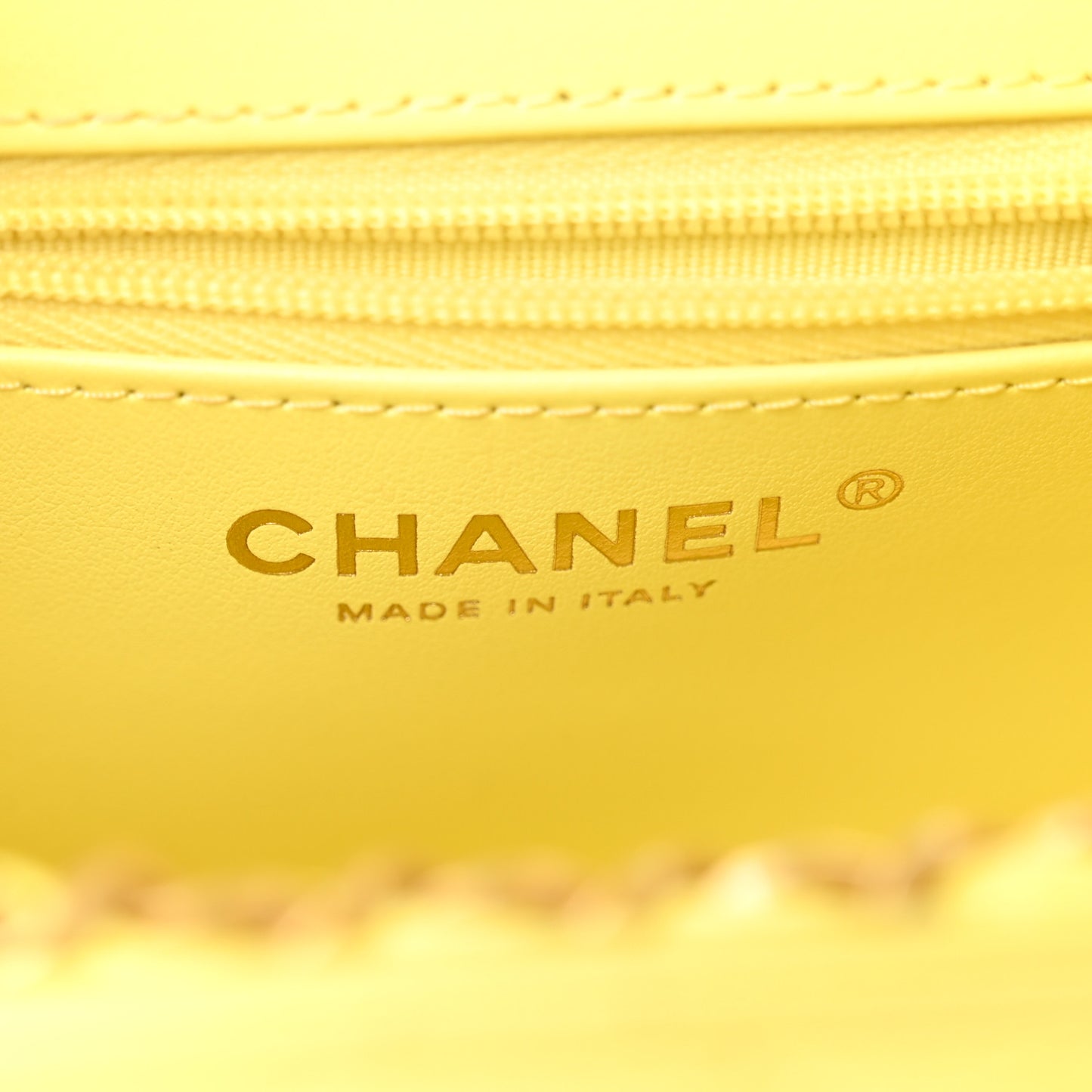 Shiny Aged Calfskin Quilted Nano Kelly Shopper Light Yellow
