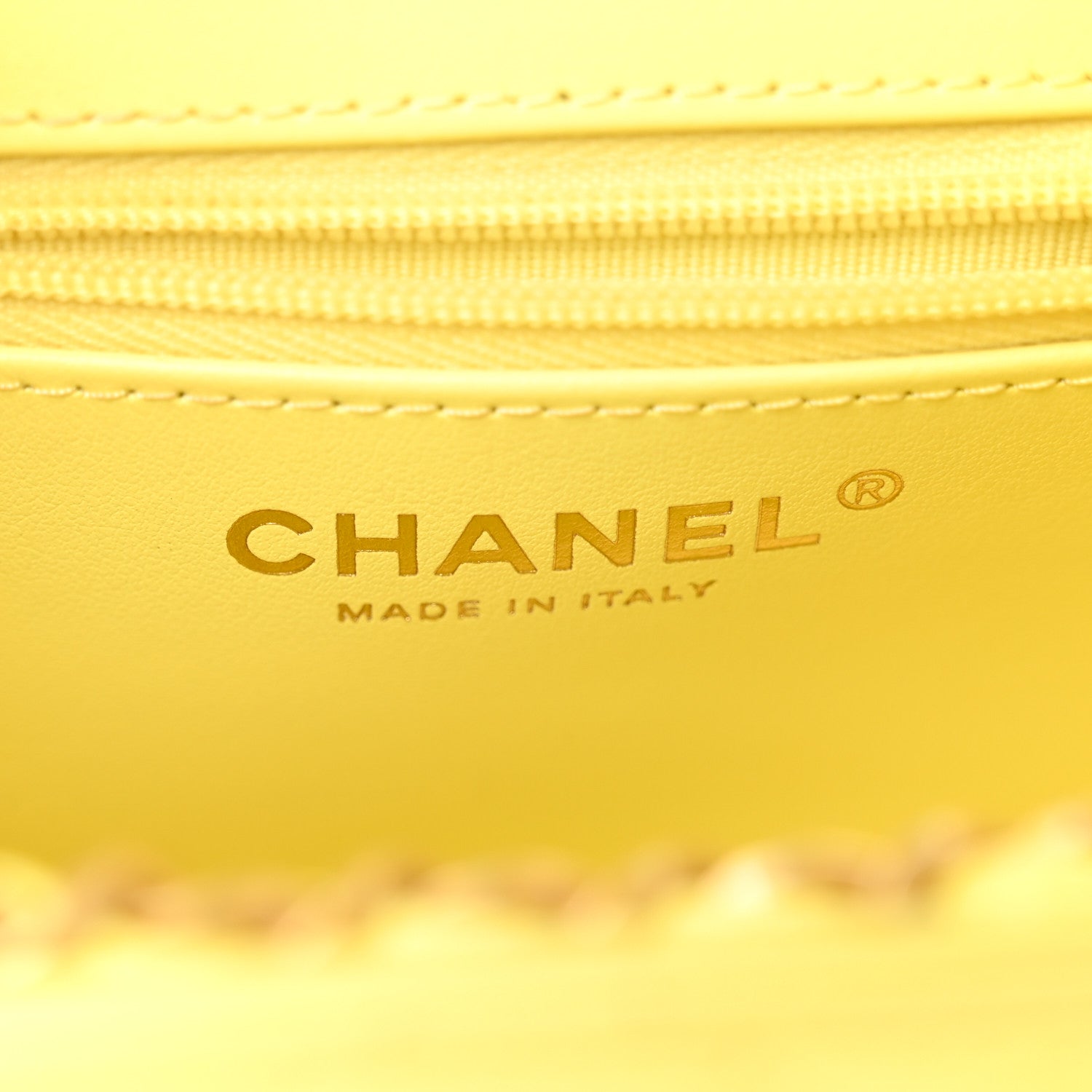 Chanel Shiny Aged Calfskin Quilted Nano Kelly Shopper Light Yellow 6 of 11