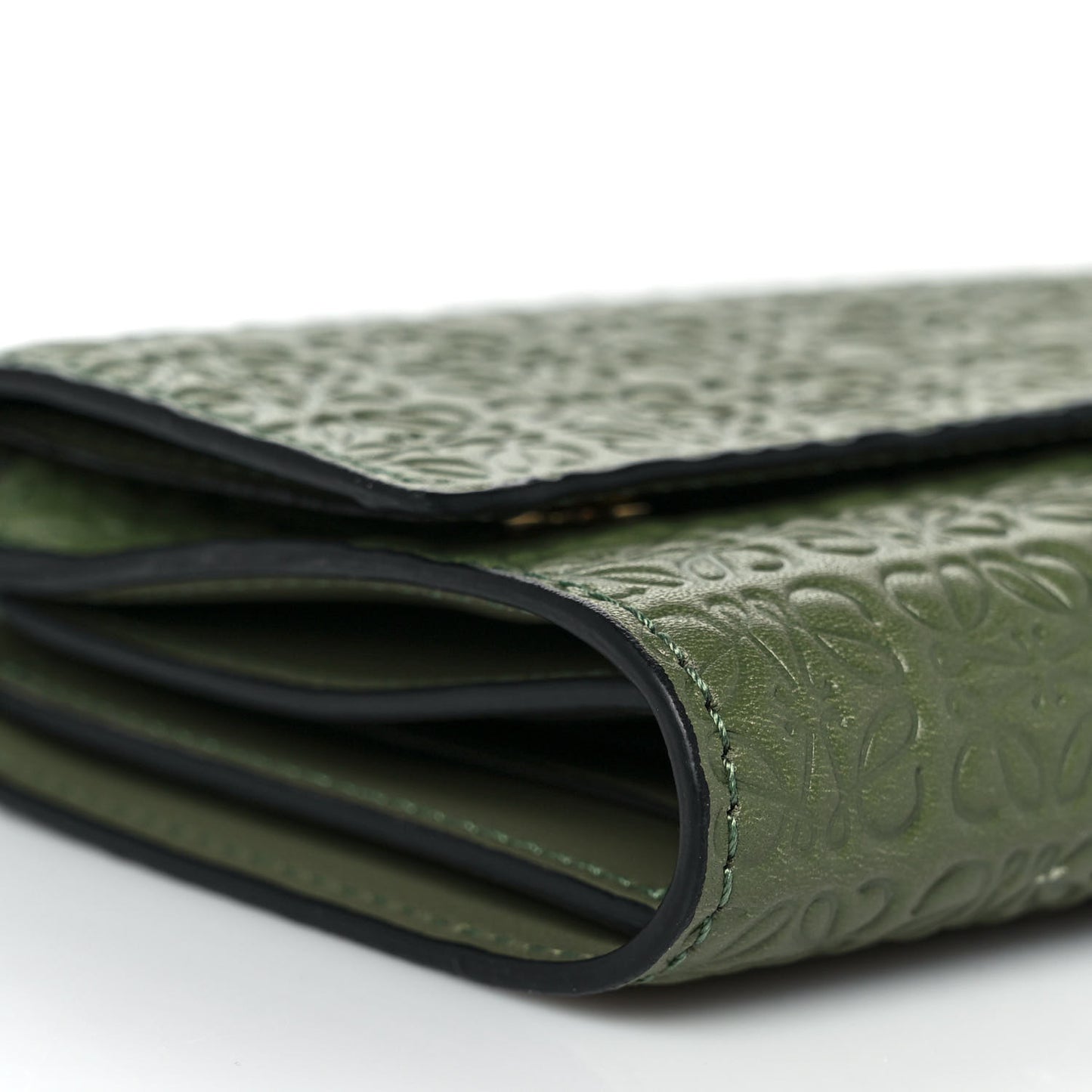 Calfskin Embossed Small Wallet Avocado