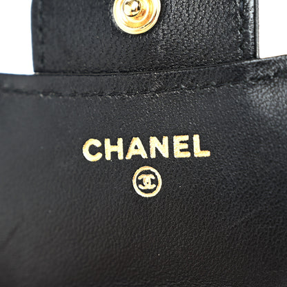 Chanel Lambskin Quilted Top Handle Flap Coin Purse With Chain Black 6 of 12