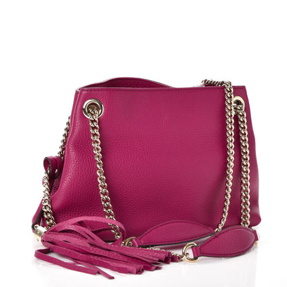Gucci Cellarius Calfskin Small Soho Chain Shoulder Bag Bright Bouganville 3 of 13